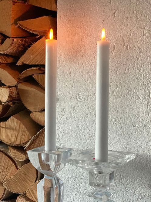 Hovedbilde Kronlys / stearinlys 2 pk led hvit