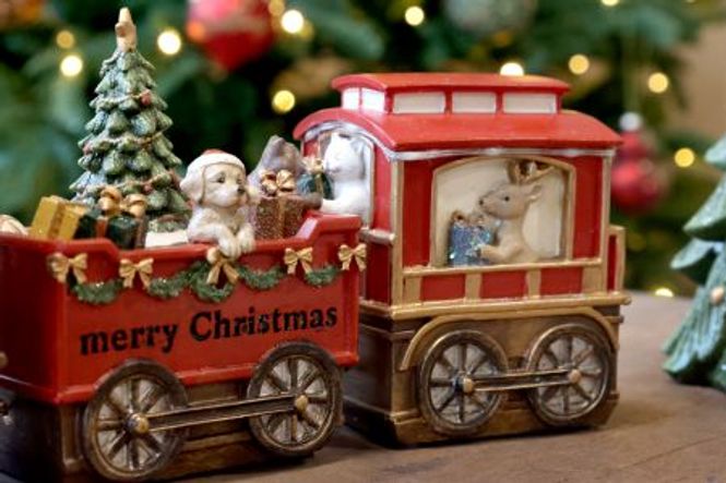 Hovedbilde Noël Juletog med 2 vogner og LED - Chique Antique