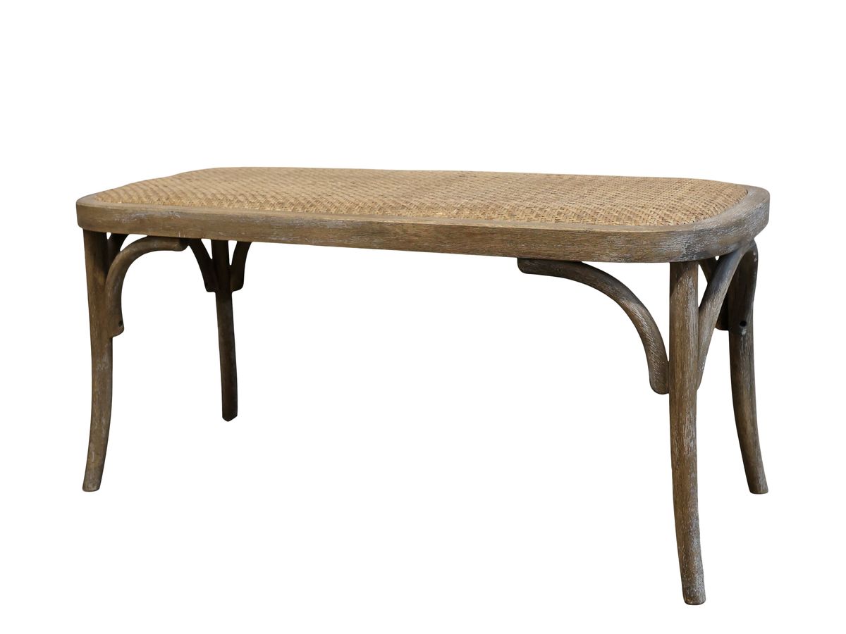Fransk benk med flettet sete fra Chic Antique 