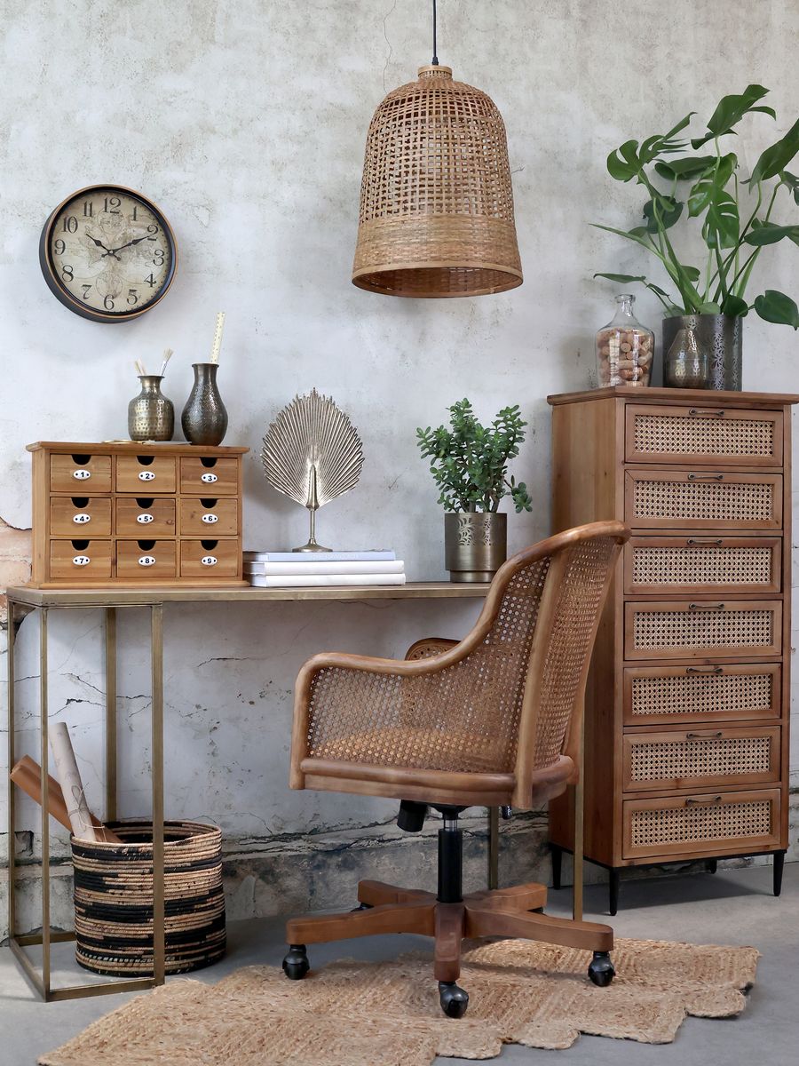 Fransk kontorstol med flettet rygg fra Chic Antique