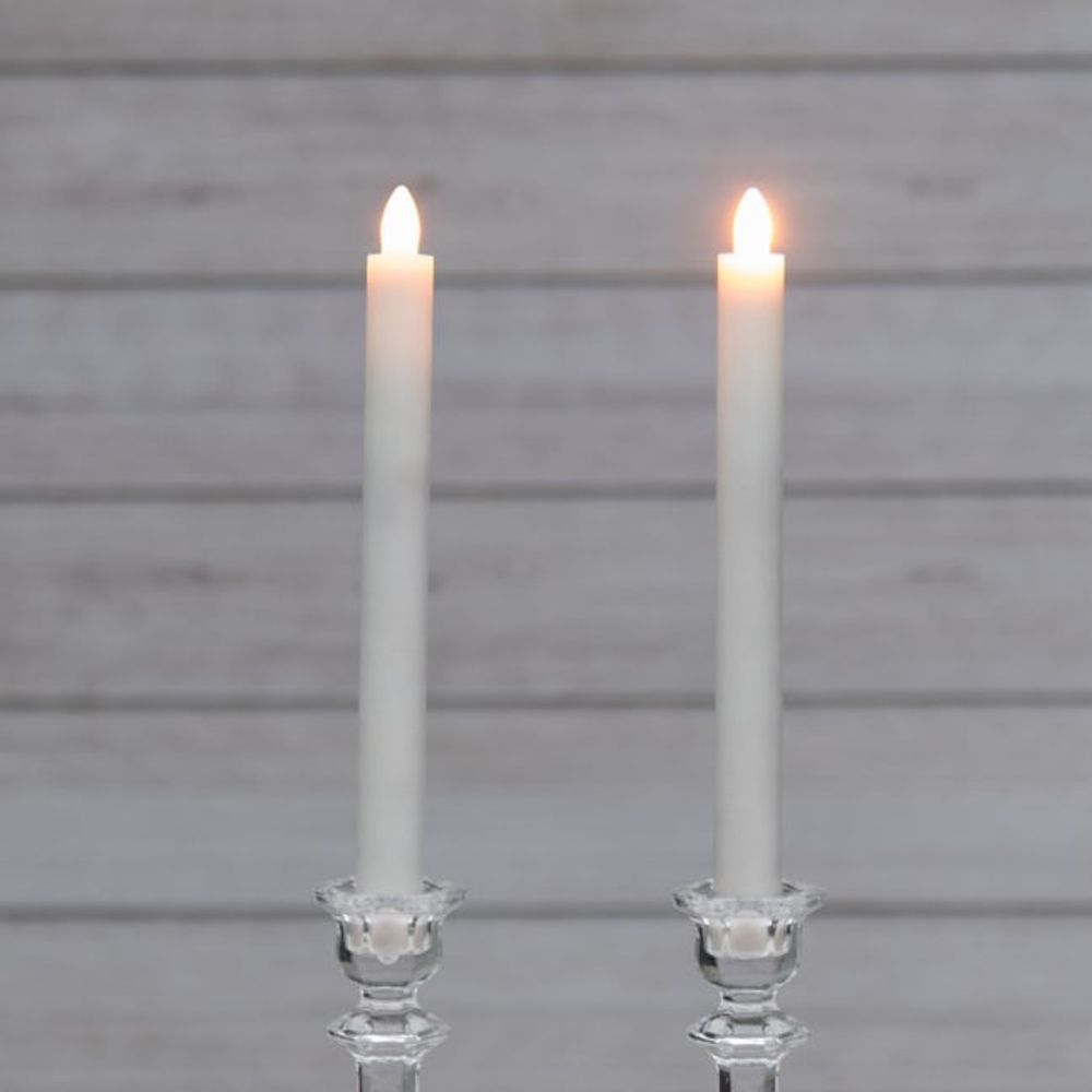 Kronlys / stearinlys 2 pk led hvit