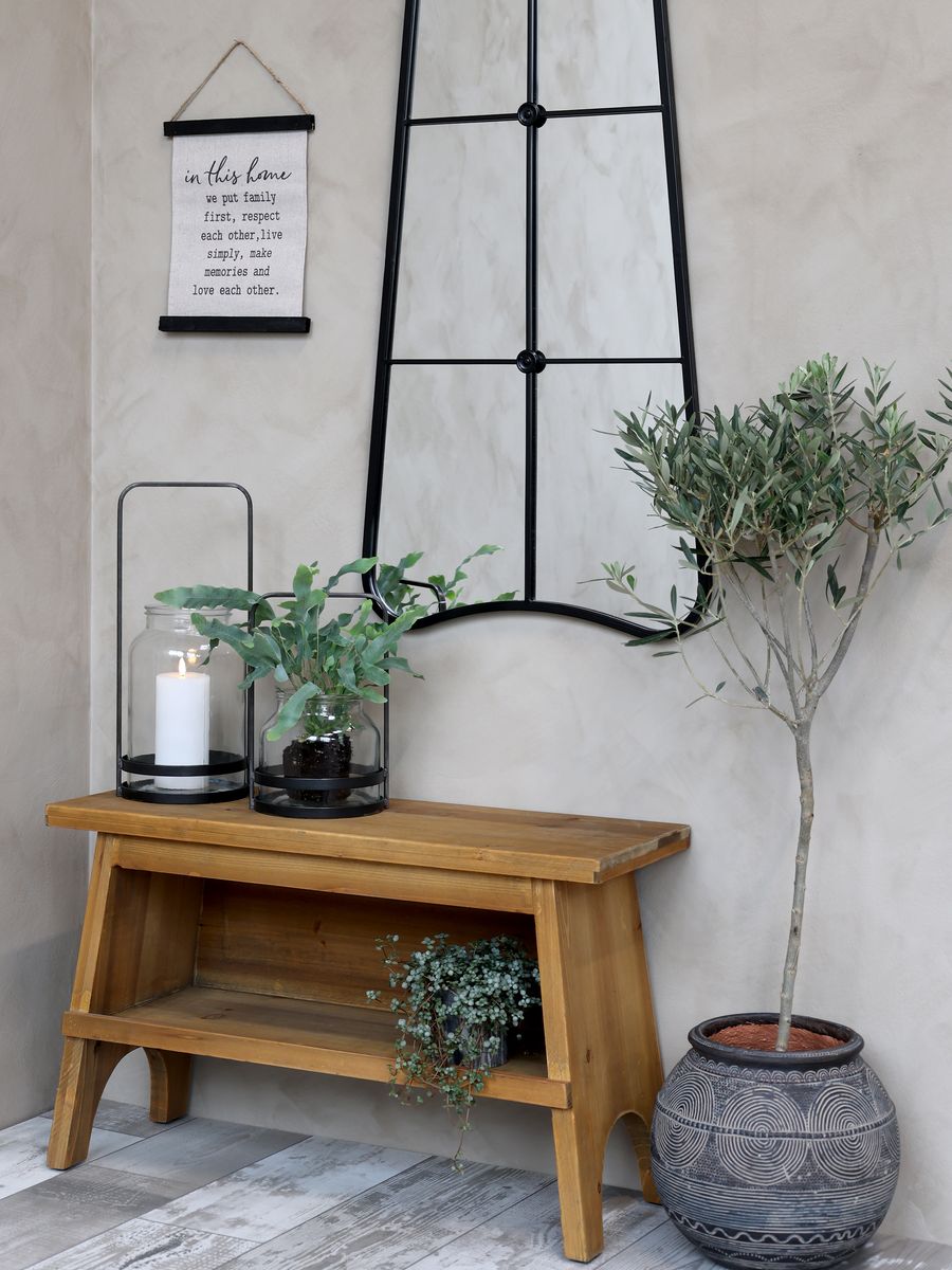 Benk med hylle fra Chic Antique H48,5/L80/B30 cm i tre