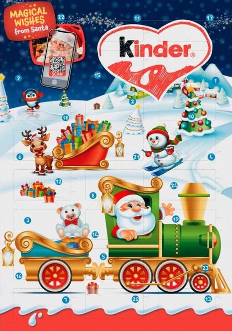 Hovedbilde Kinder sjokolade julekalender 144g