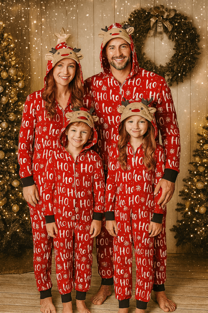 Julepyjamas jumpsuit HO-HO-HO herre - Match hele familien