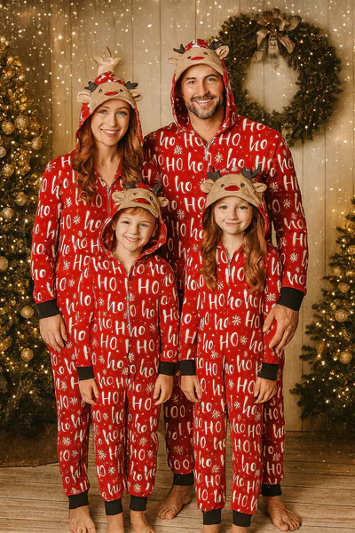 Hovedbilde Julepyjamas jumpsuit HO-HO-HO herre - Match hele familien