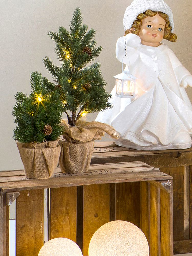 Juletre med 8 LED lys -  48 cm