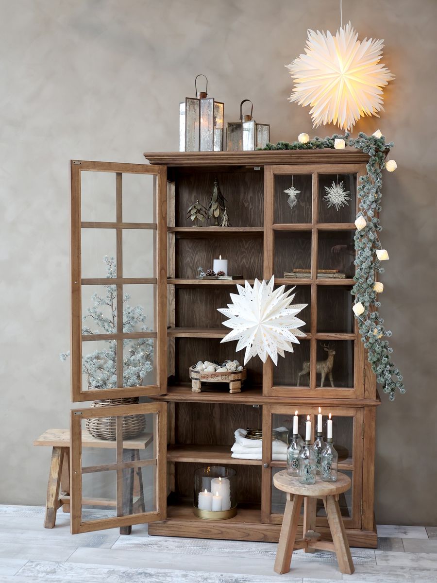 Vitrineskap Med 4 Dører/Hyller Fra Chic Antique