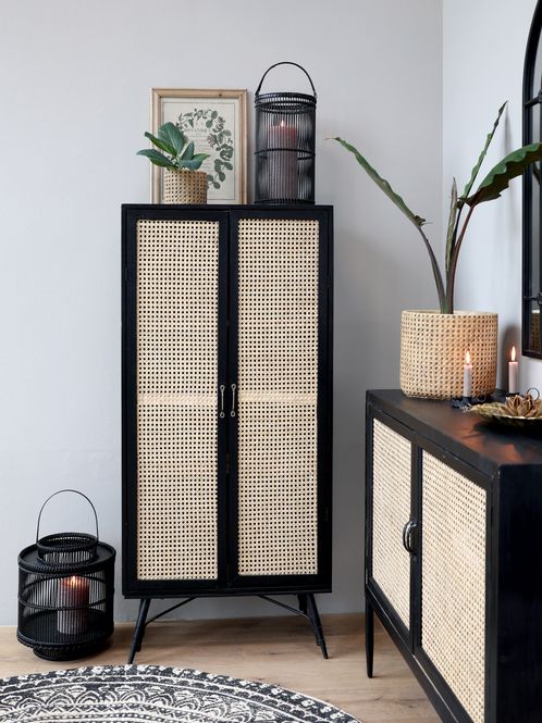 Hovedbilde Sort 36 cm høy bambus lykt fra Chic Antique