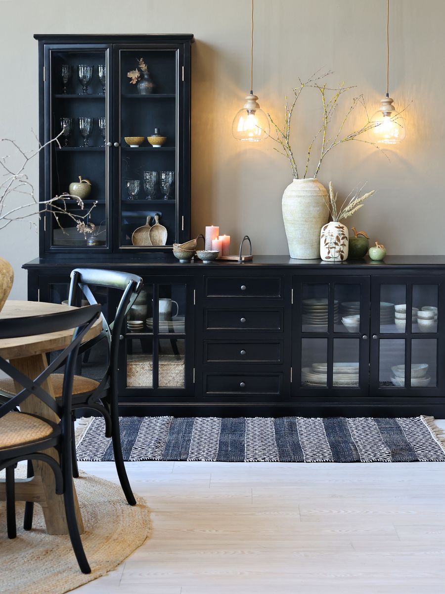 Marseille Sort Veggskap med 4 hyller fra Chic Antique