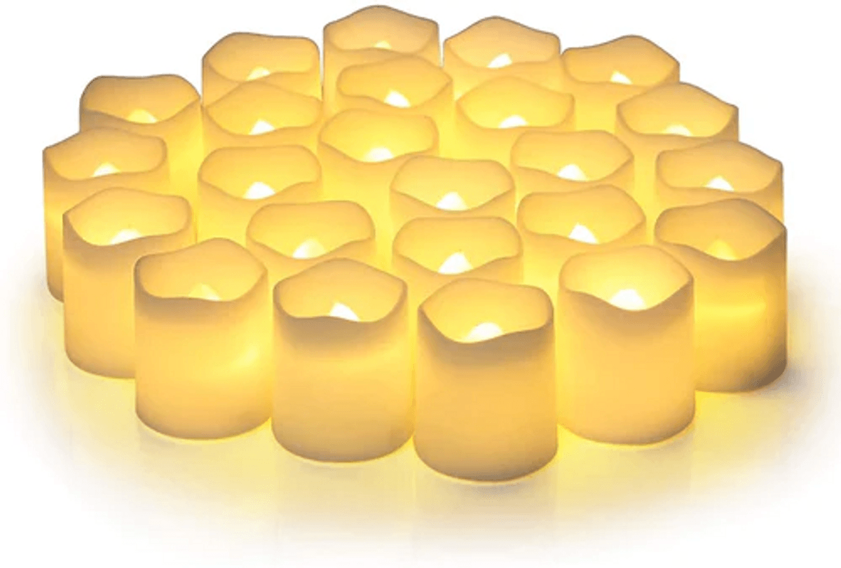 20 pk med dekorative led kubbelys 