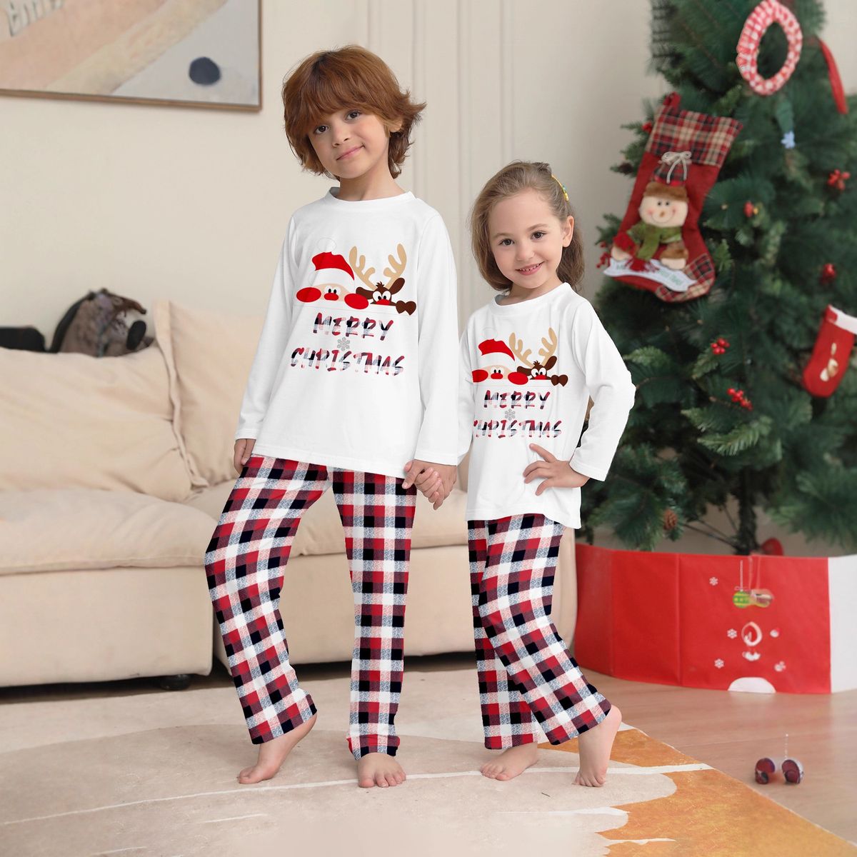 Julepyjamas Merry Christmas til dame - Match hele familien