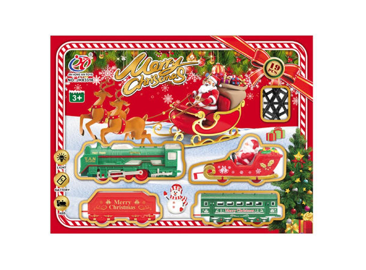Nissetog med slede og lys - Batteridrevet