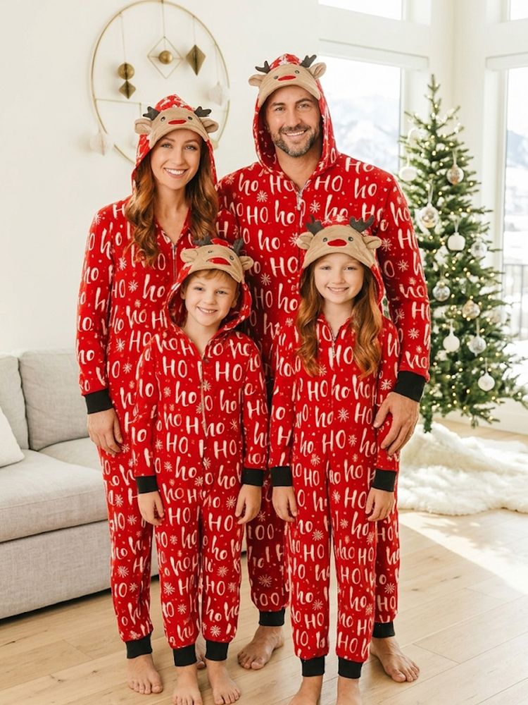 Julepyjamas jumpsuit HO-HO-HO dame - Match hele familien