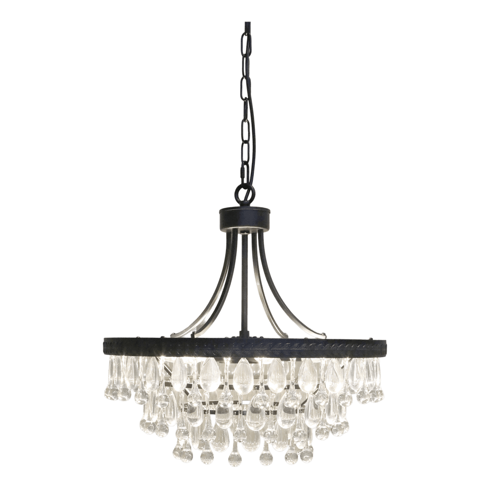 Versailles Lysekrone med dråpeformede glassprismer - 57 cm høyde