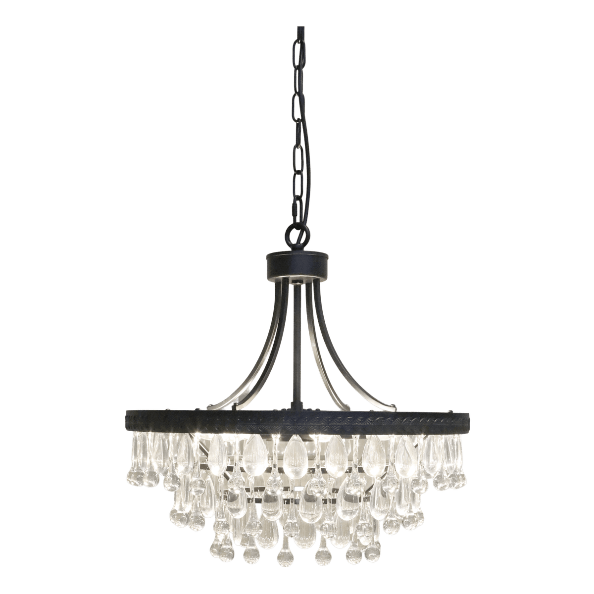 Versailles Lysekrone med dråpeformede glassprismer - 57 cm høyde