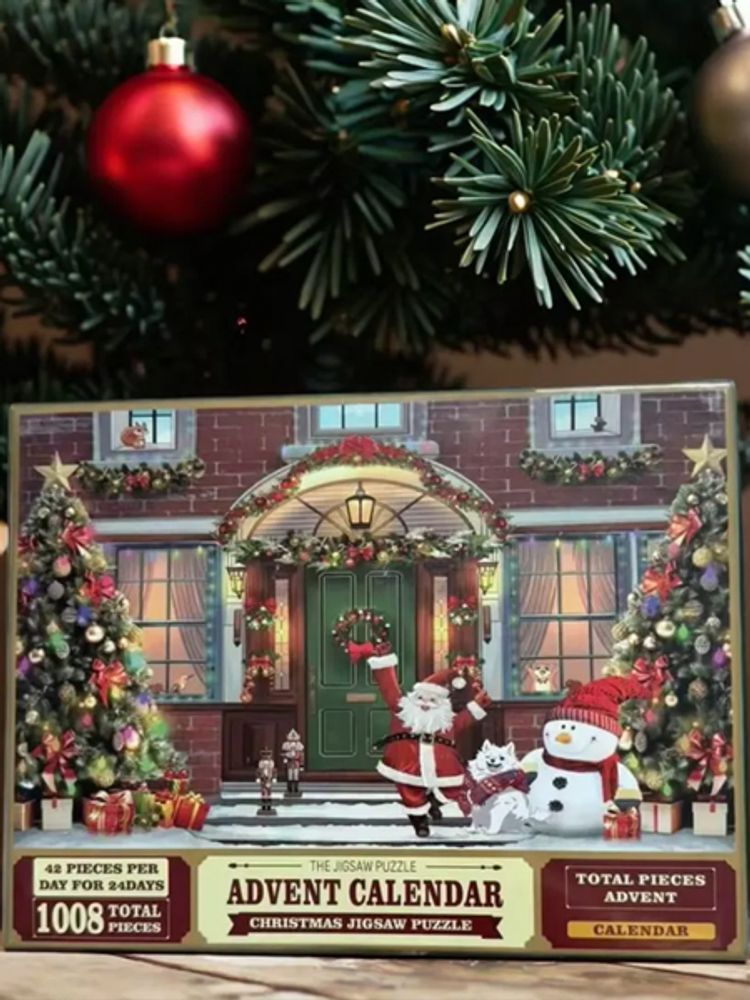 Puslespill Julekalender Julehus med 24 puslespill - 1008 biter - 50 x 70 cm