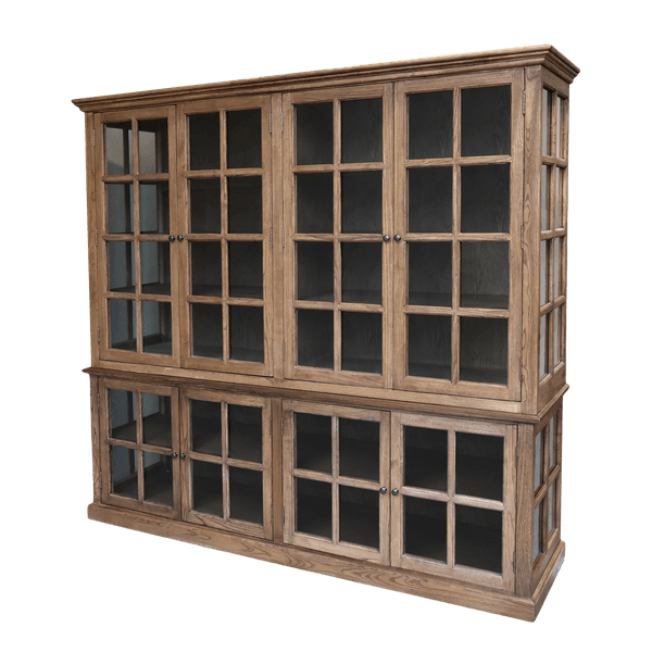 Hovedbilde Marseille Natur Vitrineskap med 8 dører og hyller - Chic Antique