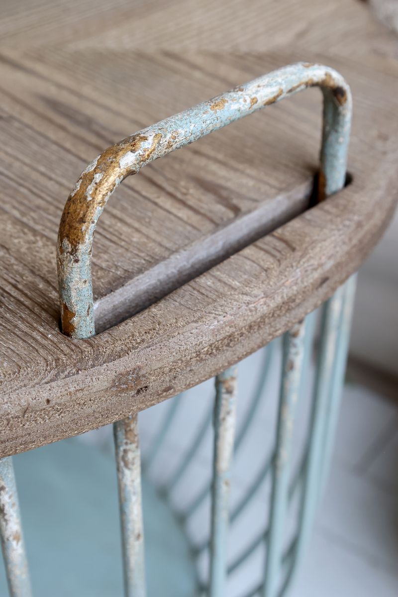 Sofabord i opal med trelokk - Sett med 2 bord - Chic Antique