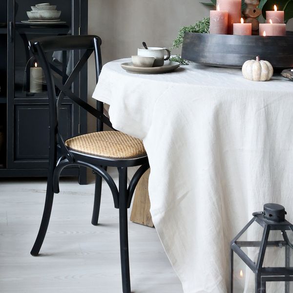 Hovedbilde Fransk spisestuestol i sort med rottingsete - Chic Antique