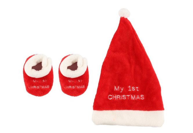 Hovedbilde Søtt sett Min første jul med lue og tøfler