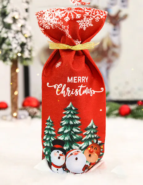 Hovedbilde Trekk til flaske flasketrekk Juleskog Merry Christmas