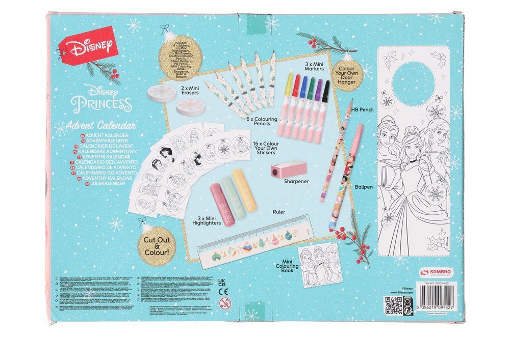Disney Prinsesse julekalender fylt med tegnesaker