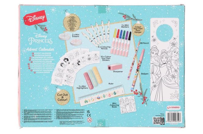 Hovedbilde Disney Prinsesse julekalender fylt med tegnesaker