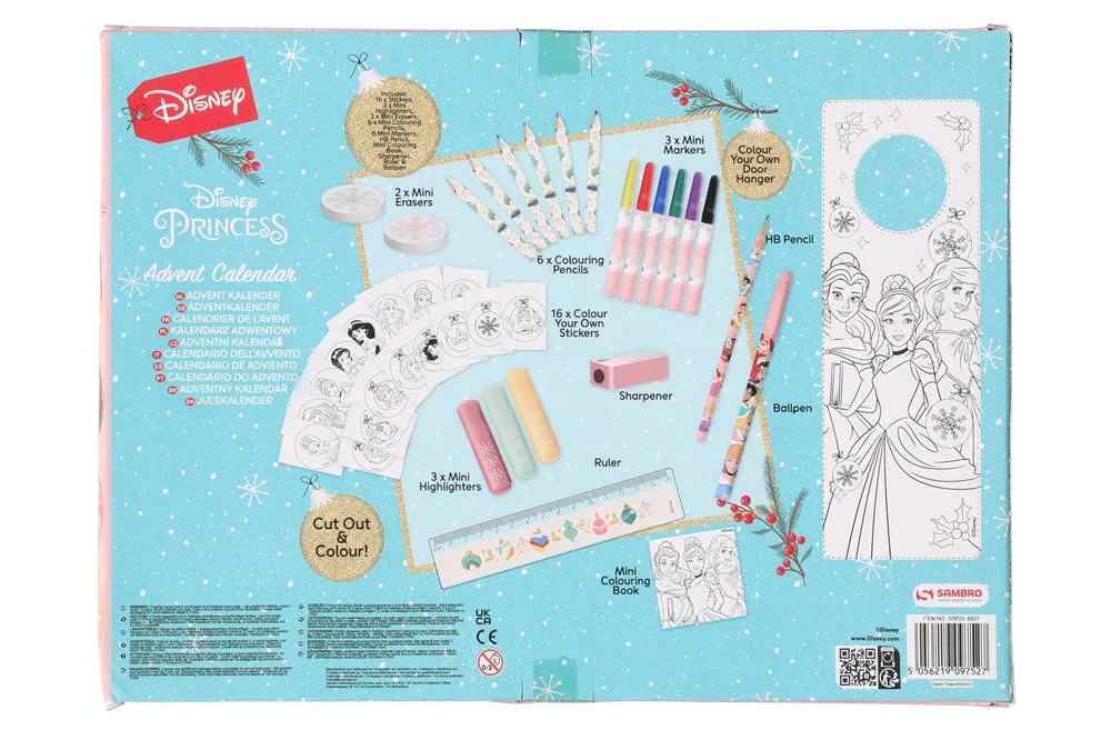 Disney Prinsesse julekalender fylt med tegnesaker