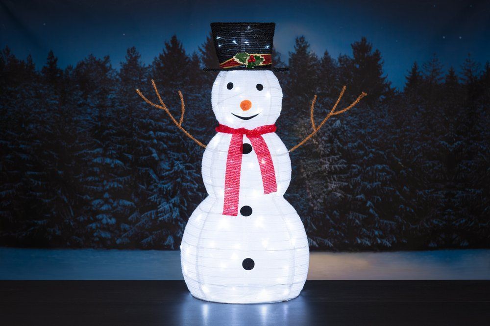 Snømann med ledlys, 90 cm. Utendørs og innendørs bruk