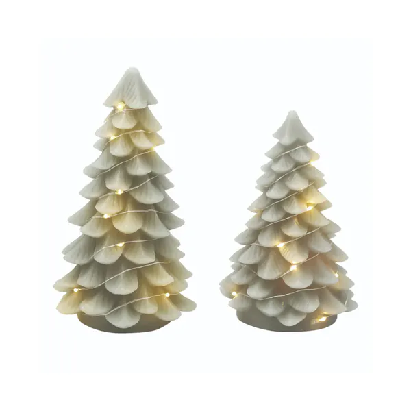 Hovedbilde 2 pk med led juletrær med lyskjede