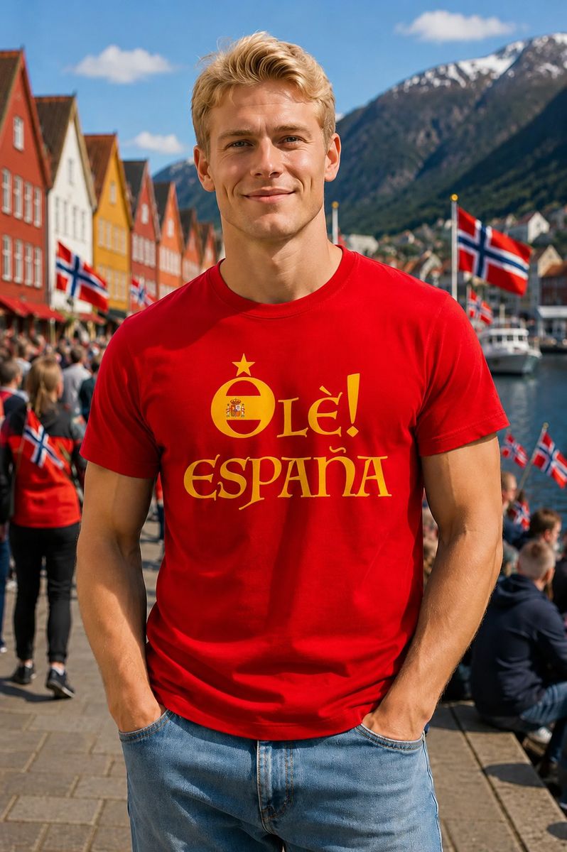 !OLÈ! España t-shirt i rød - Perfekt til VM finale
