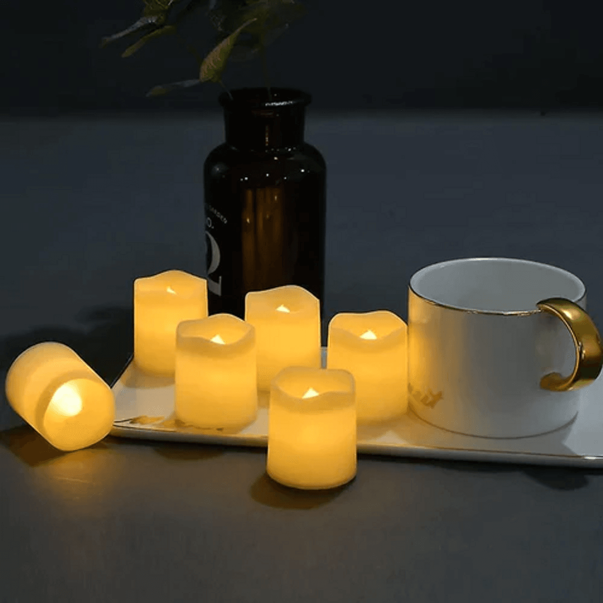 20 pk med dekorative led kubbelys 