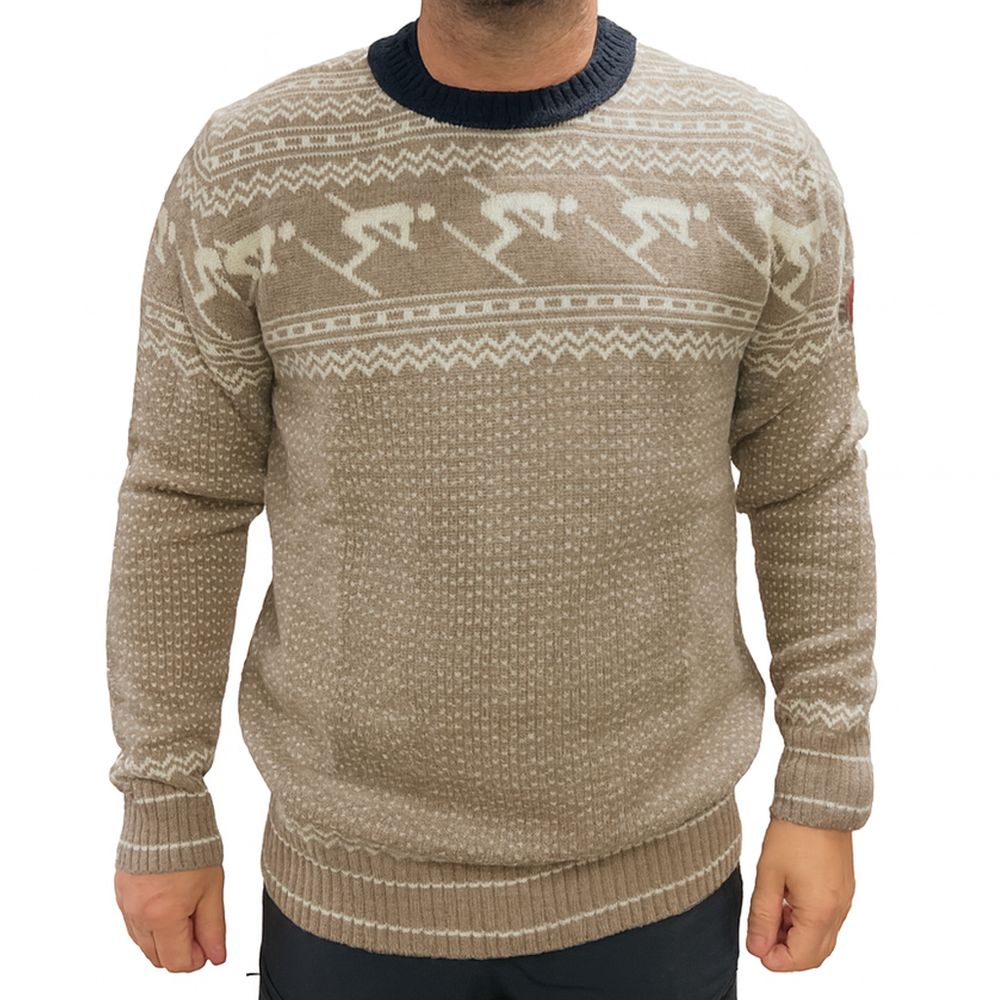 Geilo Unisex ullgenser i beige/offwhite/marine