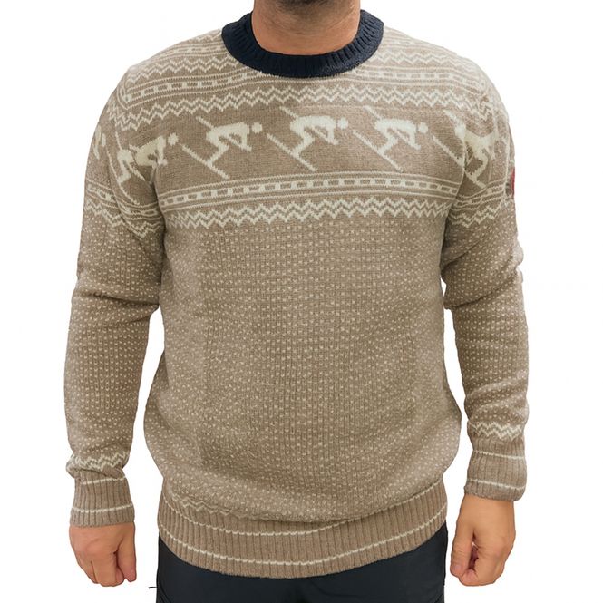 Hovedbilde Geilo unisex ullgenser i beige/offwhite/marine